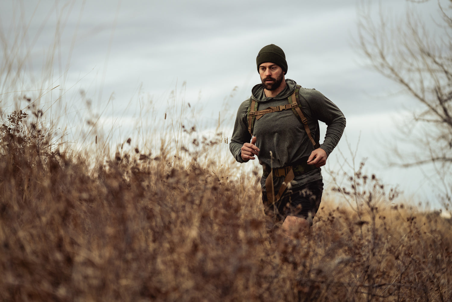 A runner wearing merino wool performance layers.