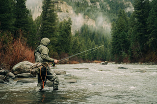 A hiker wearing a merino wool jacket.