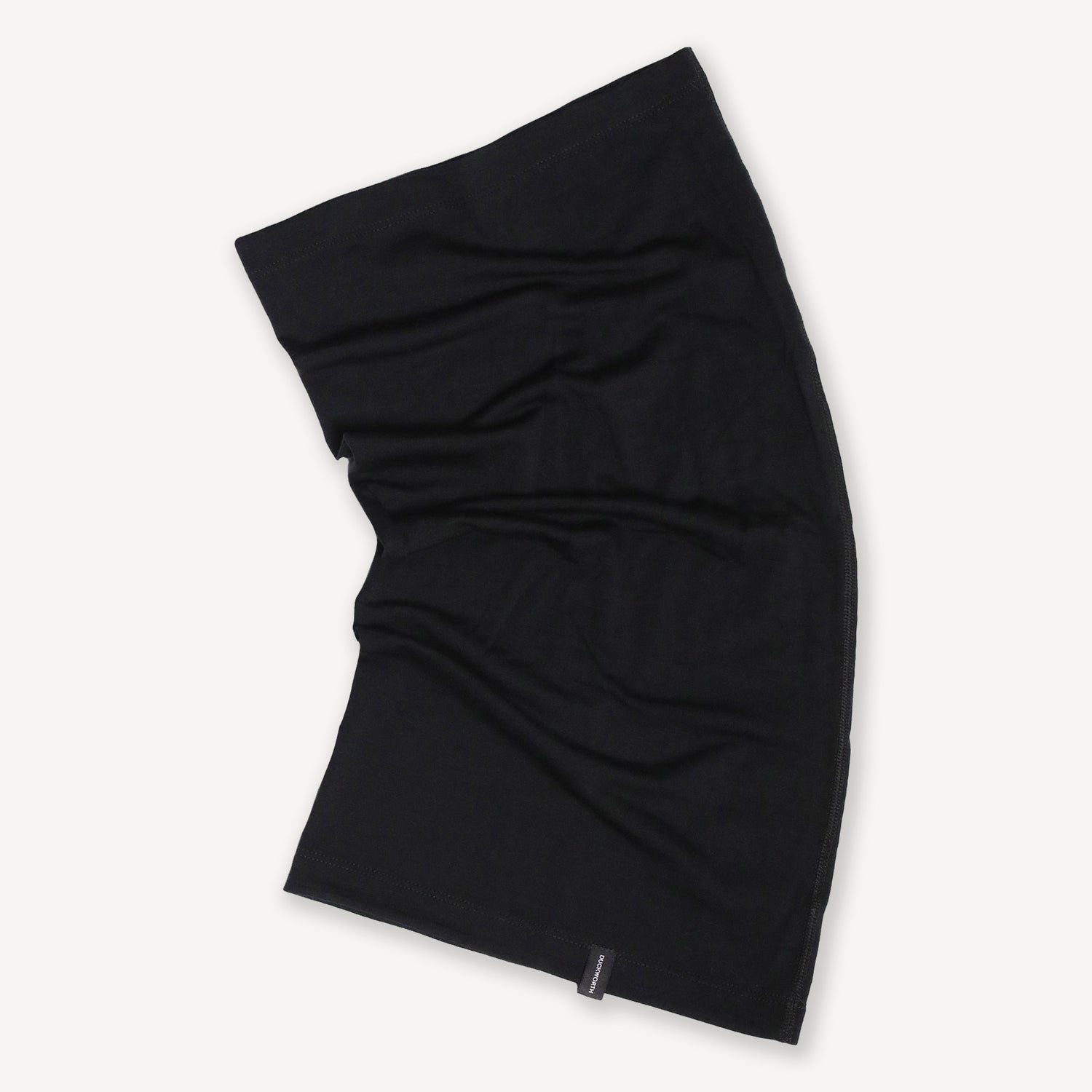 A black American made Duckworth merino wool neck gaiter. 