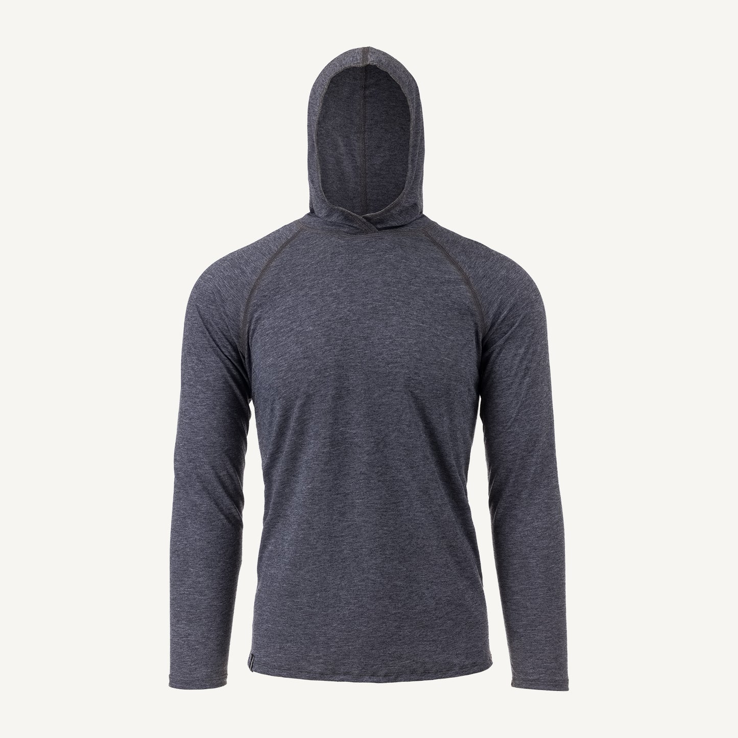 A charcoal gray American made Duckworth merino wool light weight hoody.