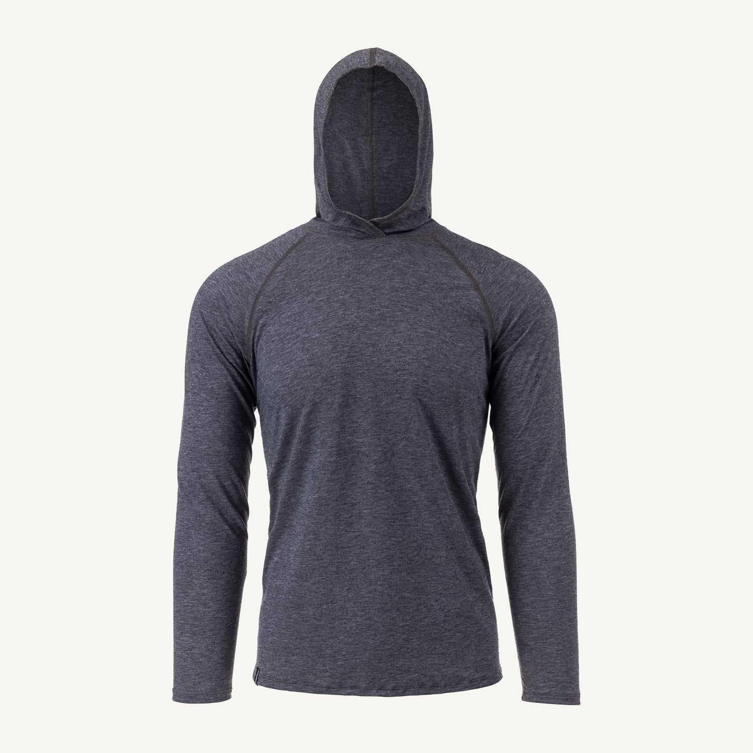 A charcoal gray American made Duckworth merino wool light weight hoody.