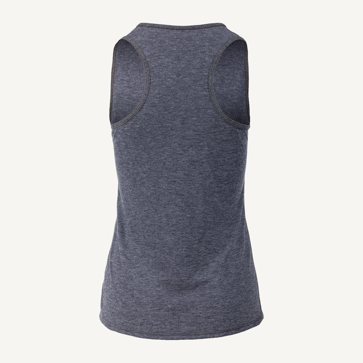 A charcoal gray American made Duckworth merino wool performance racerback tank.